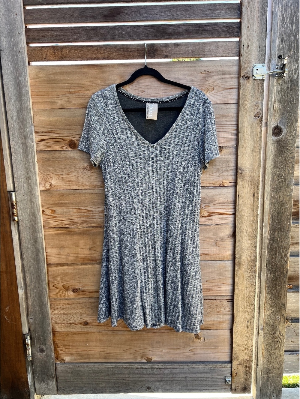 Dolan Left Coast Collection Heathered V-Neck Short Sleeve Dress Size Large